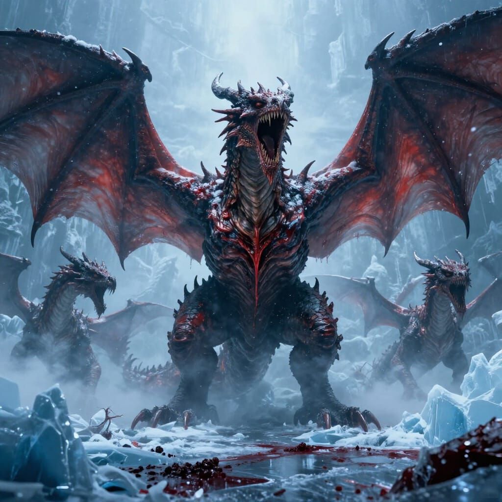 Horrifying Ice World with Bloodthirsty Dragons