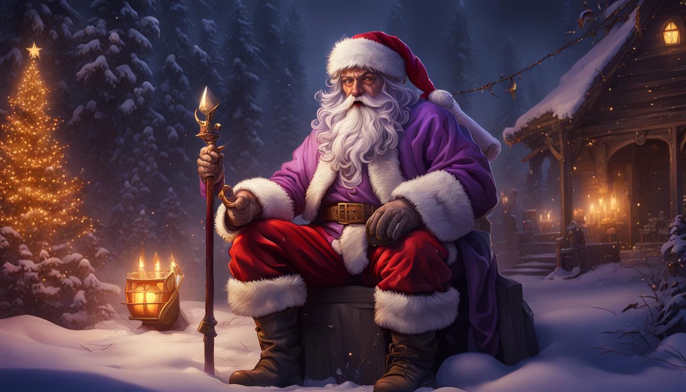 Santa Claus in Dark Fantasy Style, 8k Resolution
