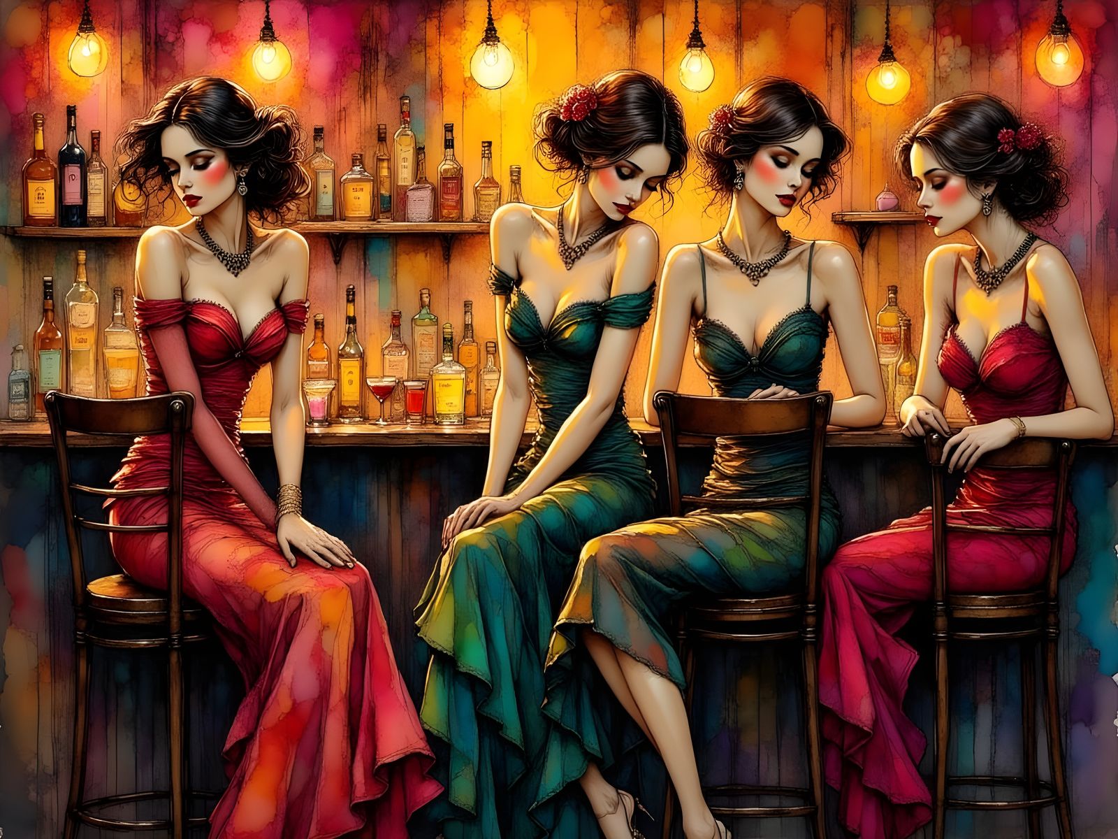 Surreal Elegance in Flickering Light