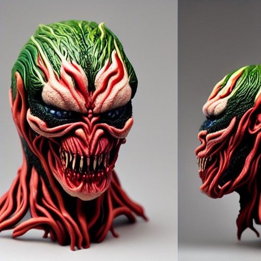 Venom Carnage Portrait in Biopunk Cel-Shaded Style