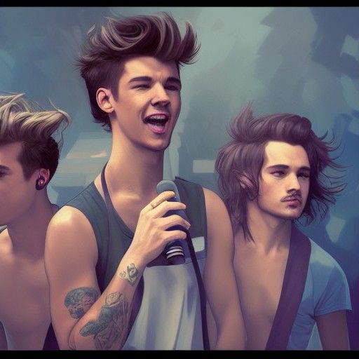 One Direction Portrait in Hyperdetailed Digital Art