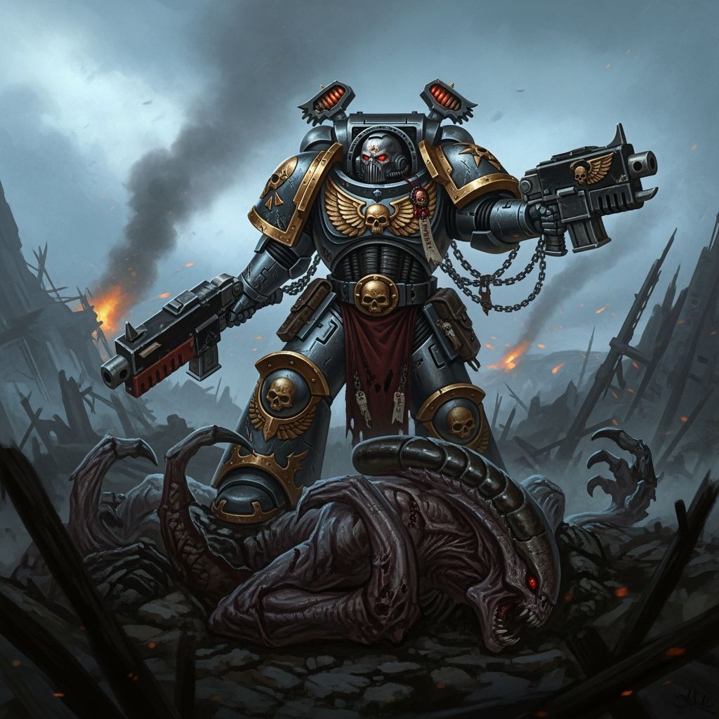 Grimdark Scene in Dark Fantasy Style