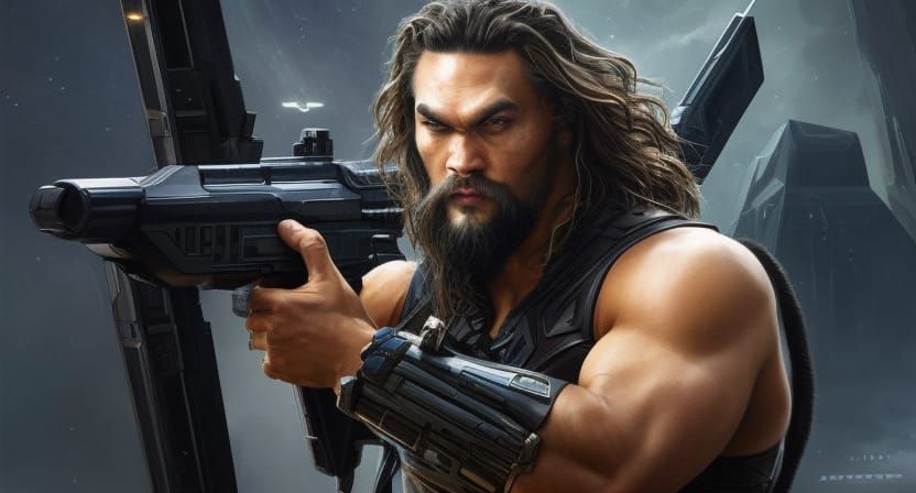 Jason Momoa Stargate Atlantis Portrait in Artstation Style