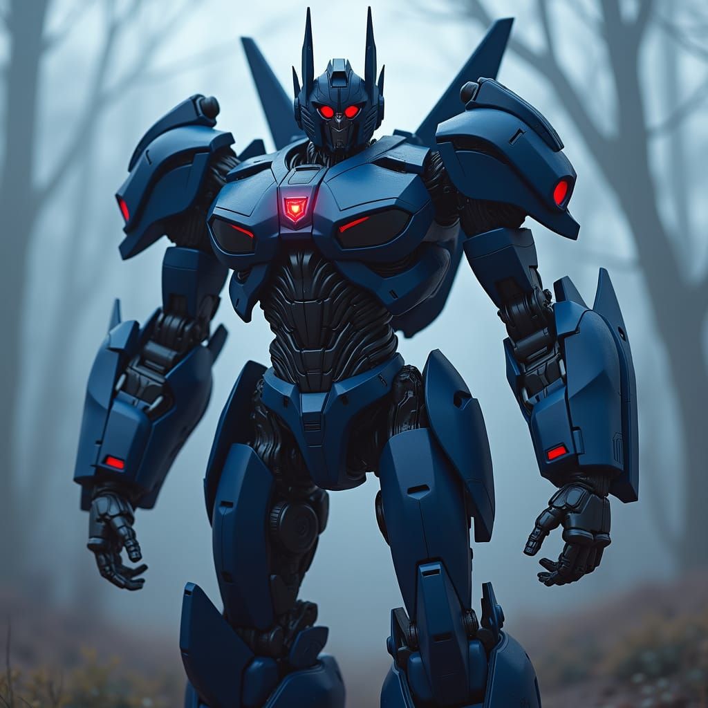 Colossal Decepticon Transformer in Mystical Twilight