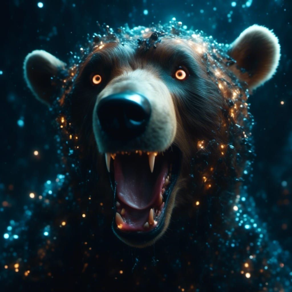 Fly's-Eye View of a Jumping Bear in Gothic Horror