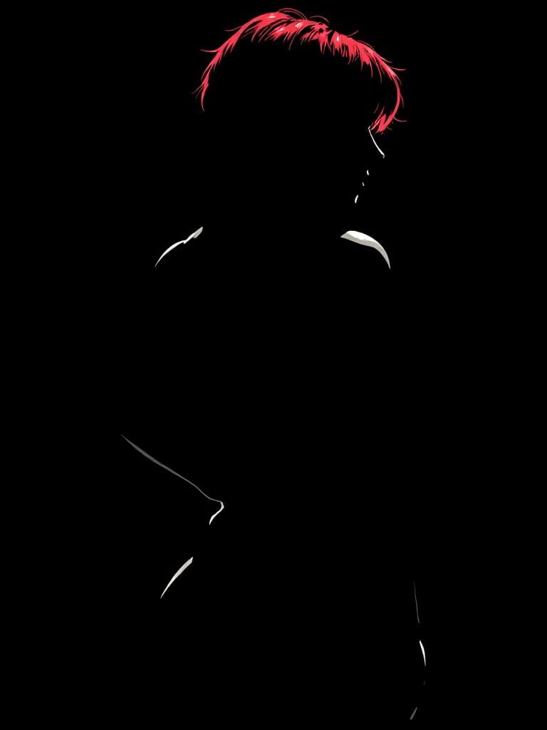 Silhouetted Woman in Graphic Novel Style