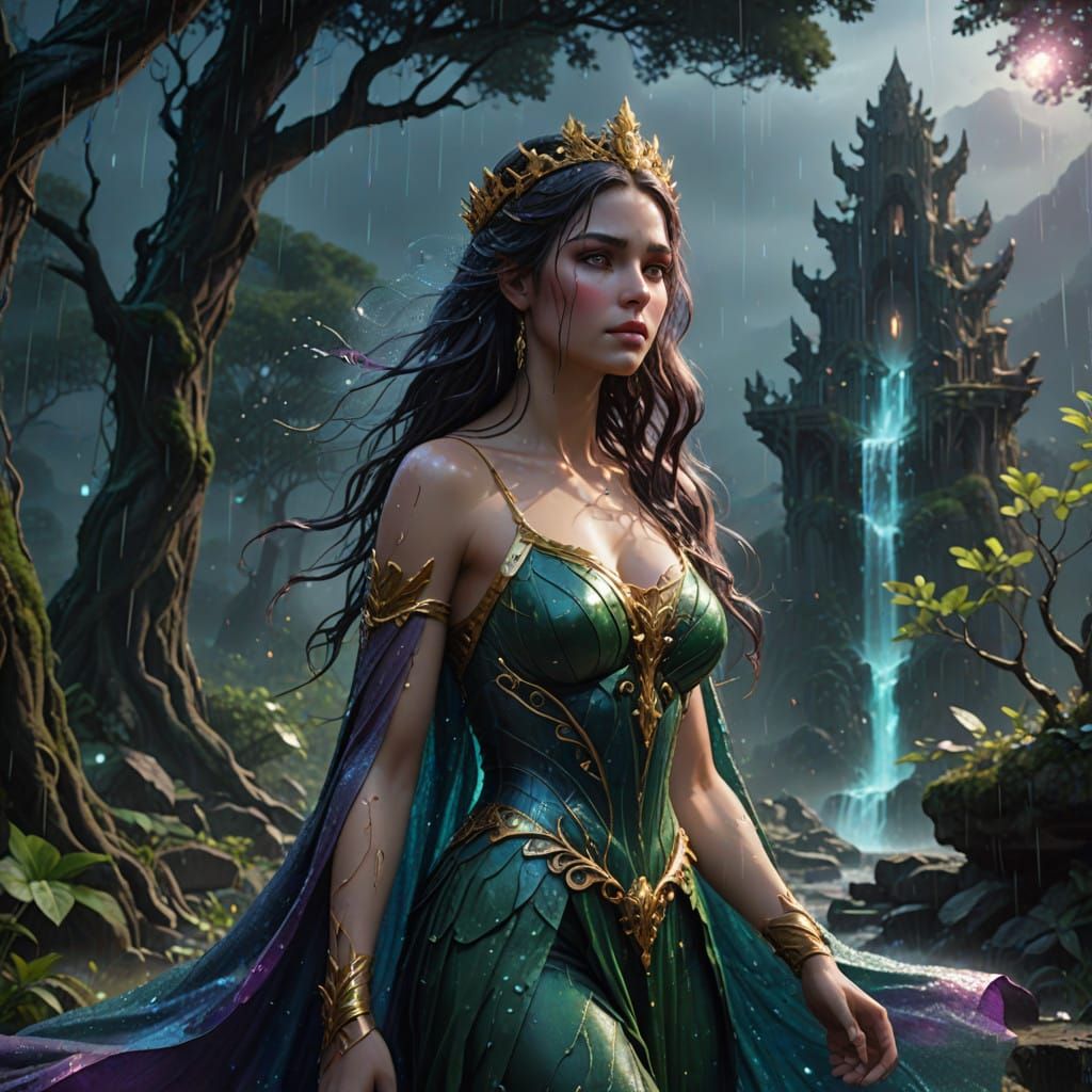 Radiant Goddess in Dystopian Ruin