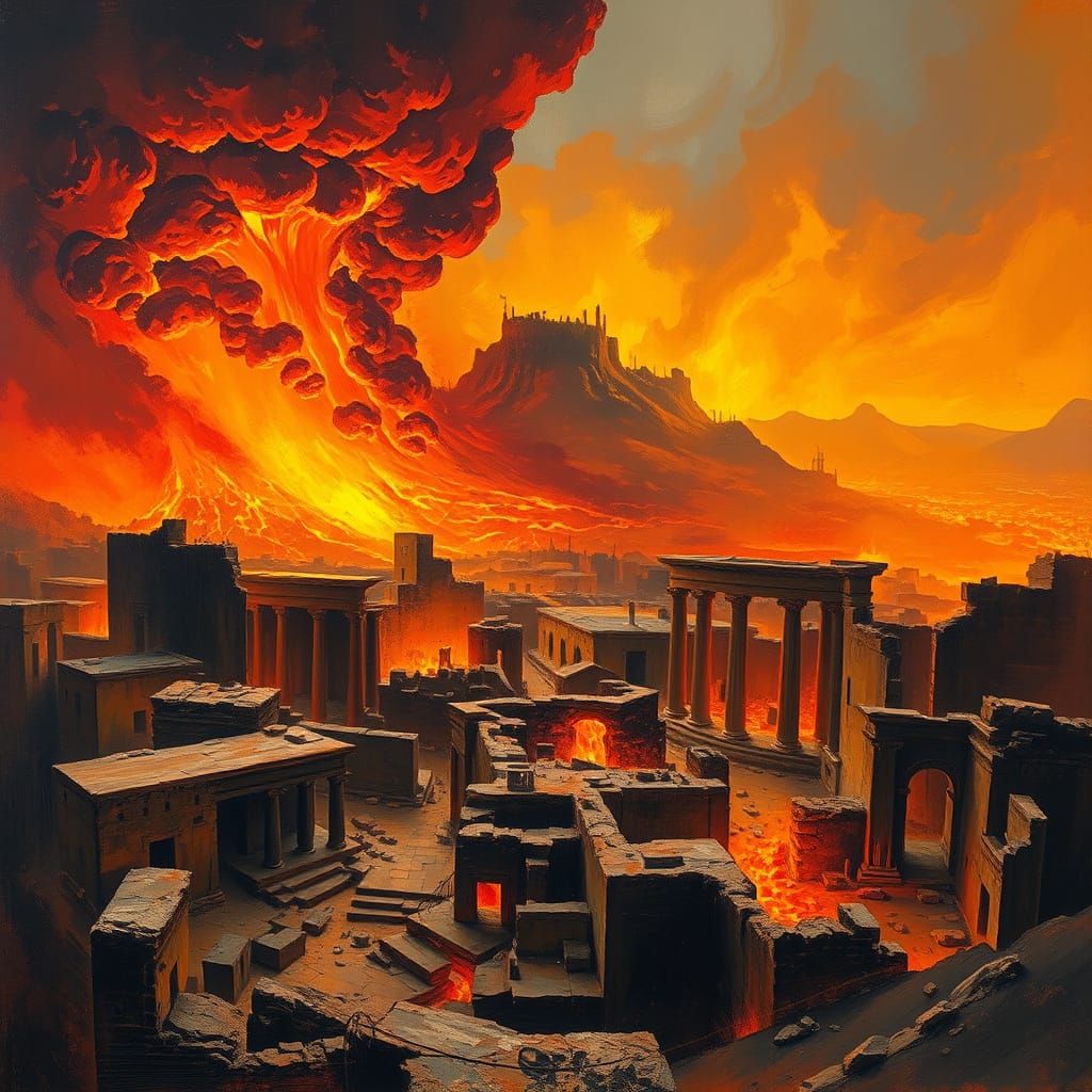 Ancient Pompeii Buried Under Lava in Dramatic Eruption
