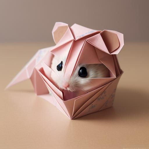 Origami Hamster: Papercraft Animal in 8K