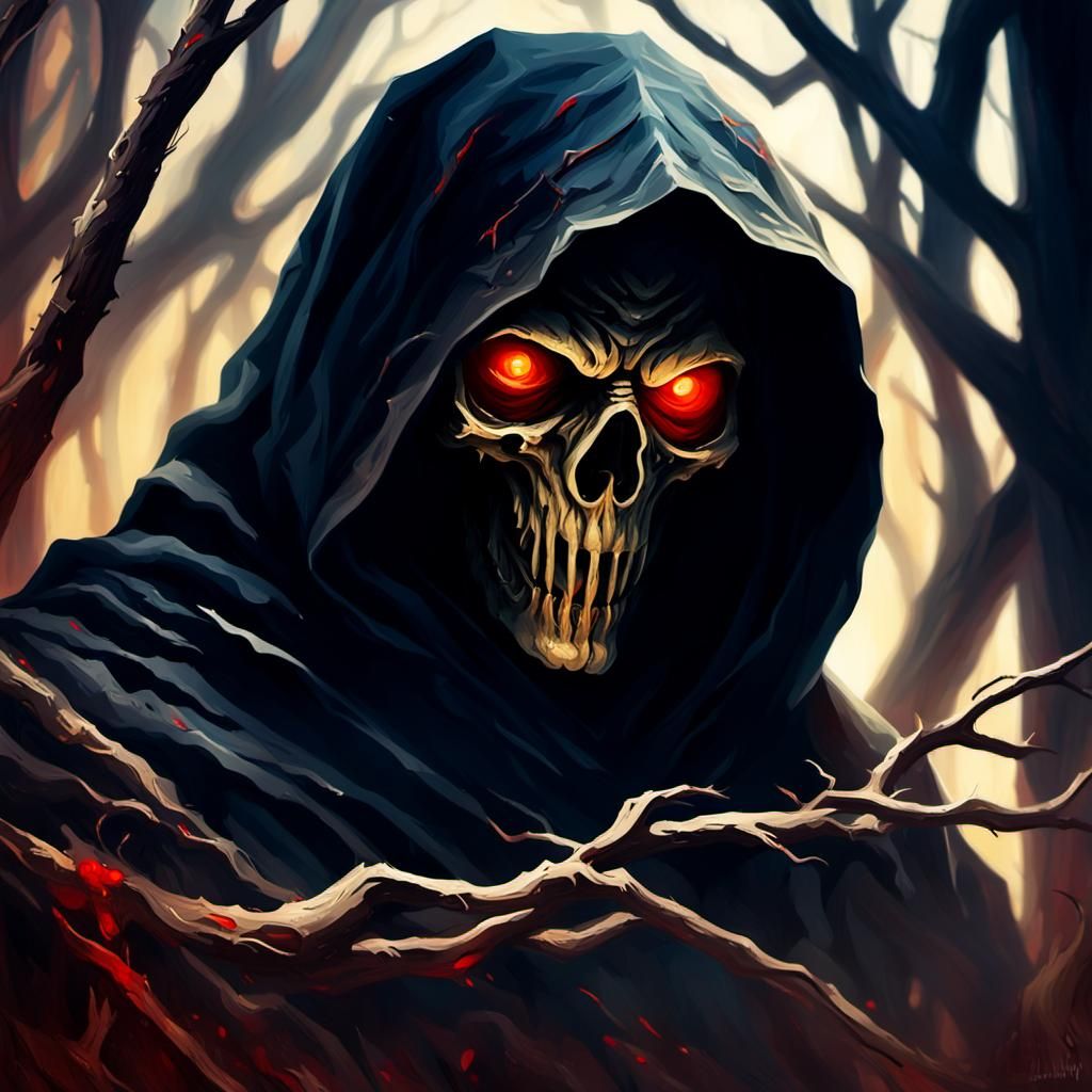 Grim Reaper Portrait in Dark Fantasy Style