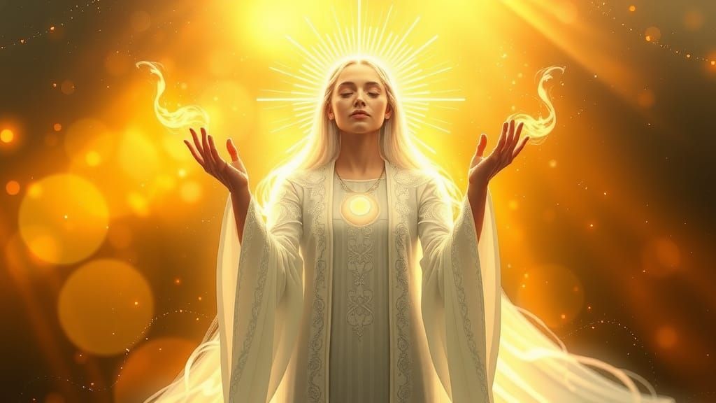 Priestess Channels Healing Magic in Ethereal Glow