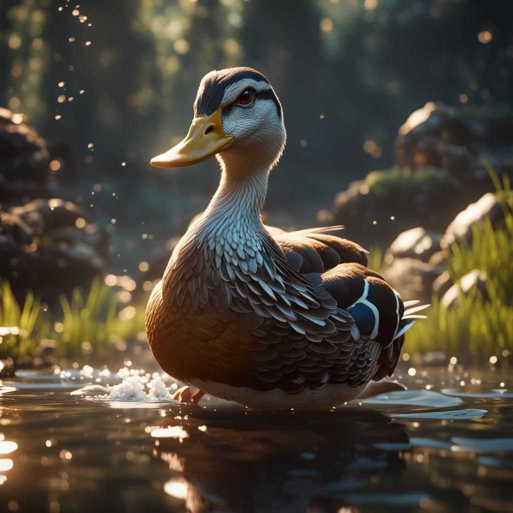 Epic 3D Duck Render: Game Cinematic Graphics