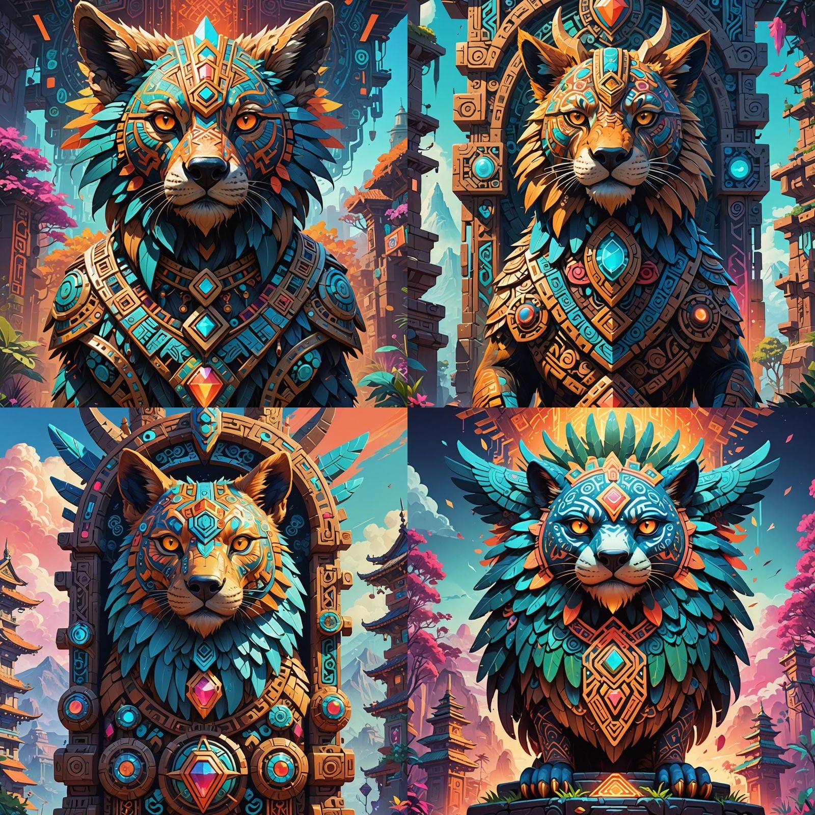 totem animal totem aztek greeble tribal style fanart ornate ...