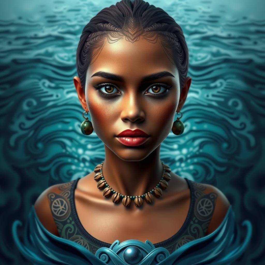 Ocean Goddess Moana in Polynesian Style