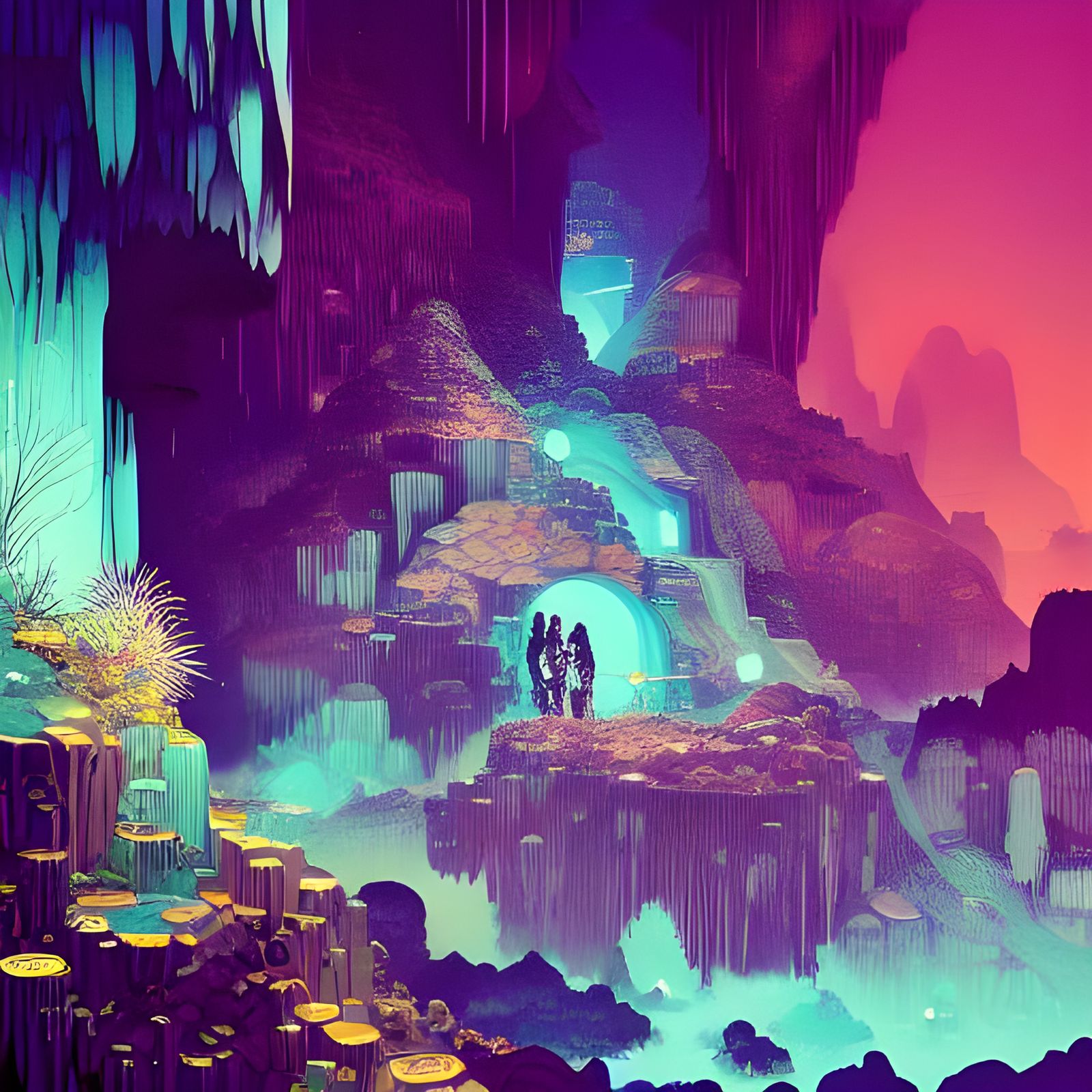 Gemstone Cave: Cel-Shaded Album Cover Art