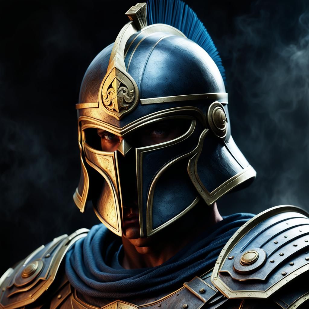 Ghost of Ancient Greek Warrior: Hyperrealistic Portrait