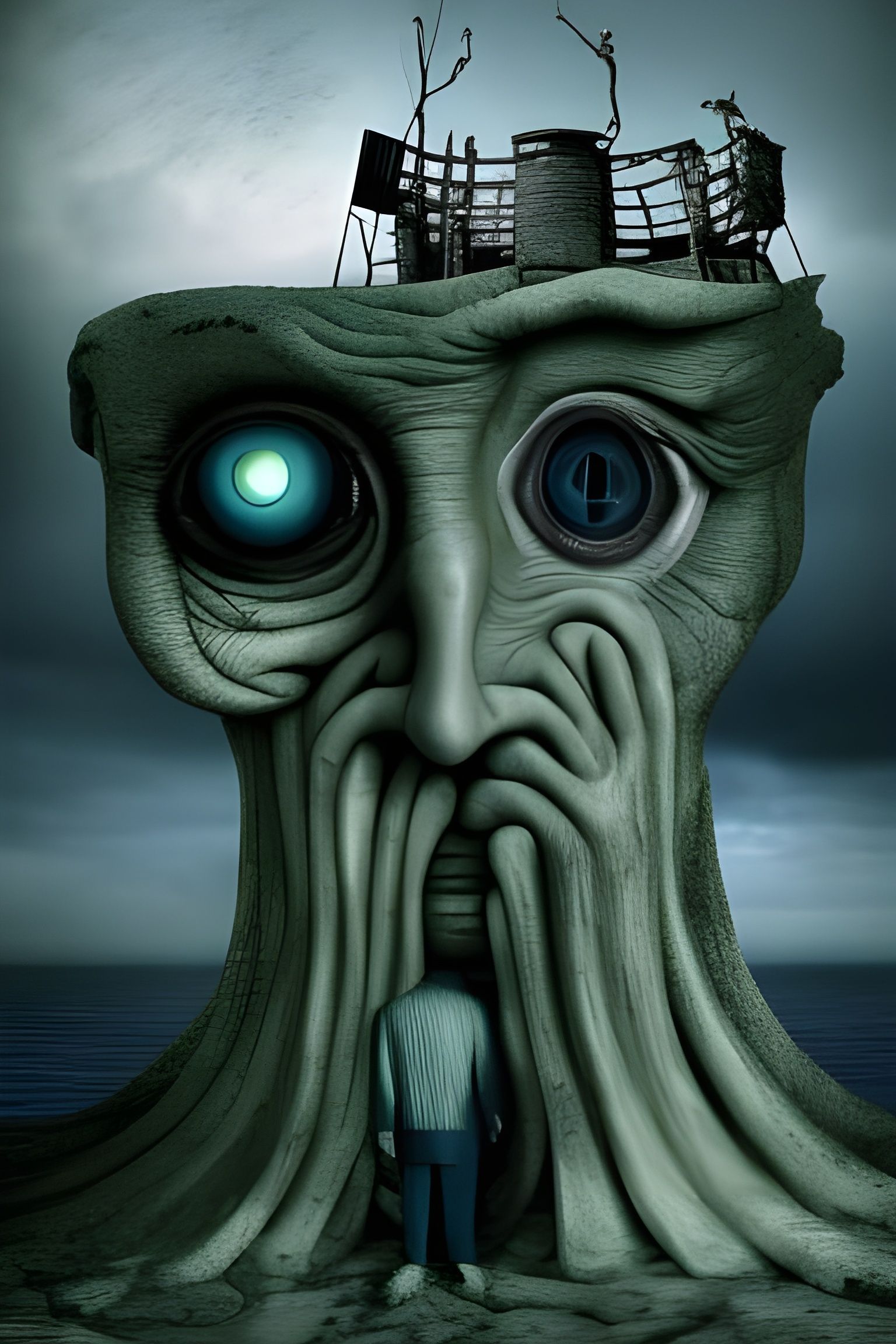 Surreal Worm Twins in Dreamlike Stopmotion Landscape