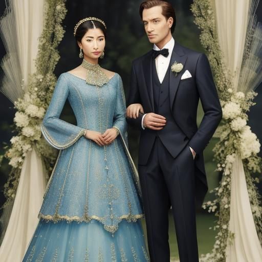 Couple in String Attire: Unique AI Image