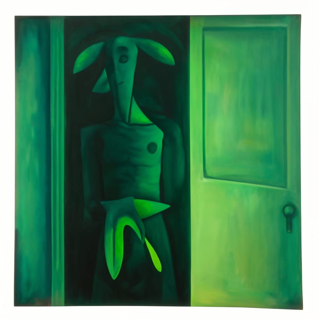 Surreal Haunting Figure in Shadowed House