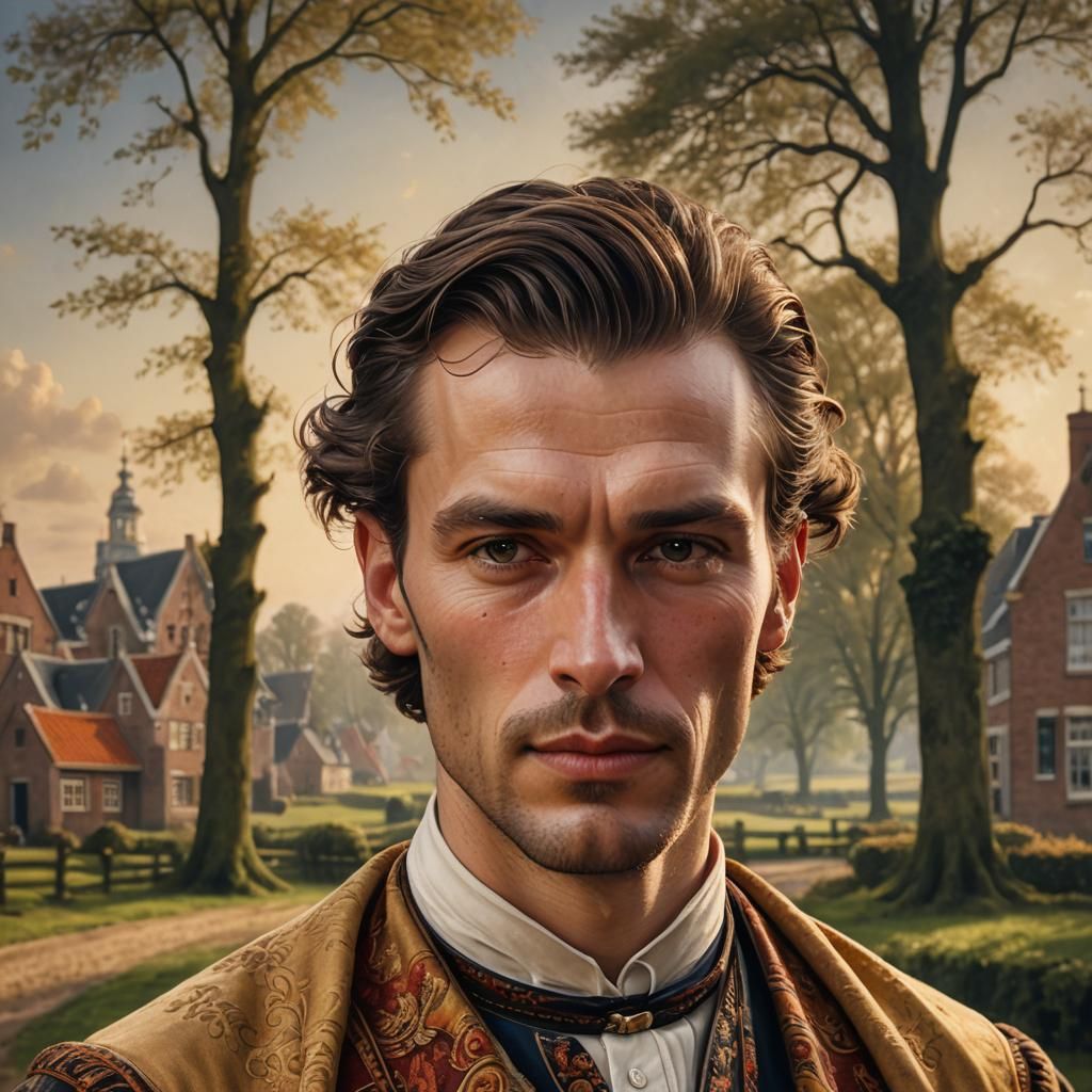 Realistic Dutch Portrait in the Style of Old Masters