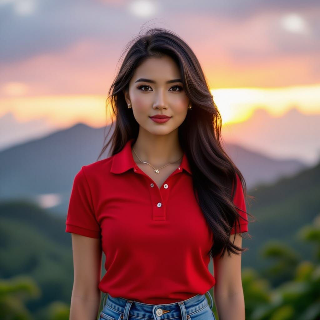 Hyperrealistic Portrait of Teresa Chong on Kota Kinabalu Mou...