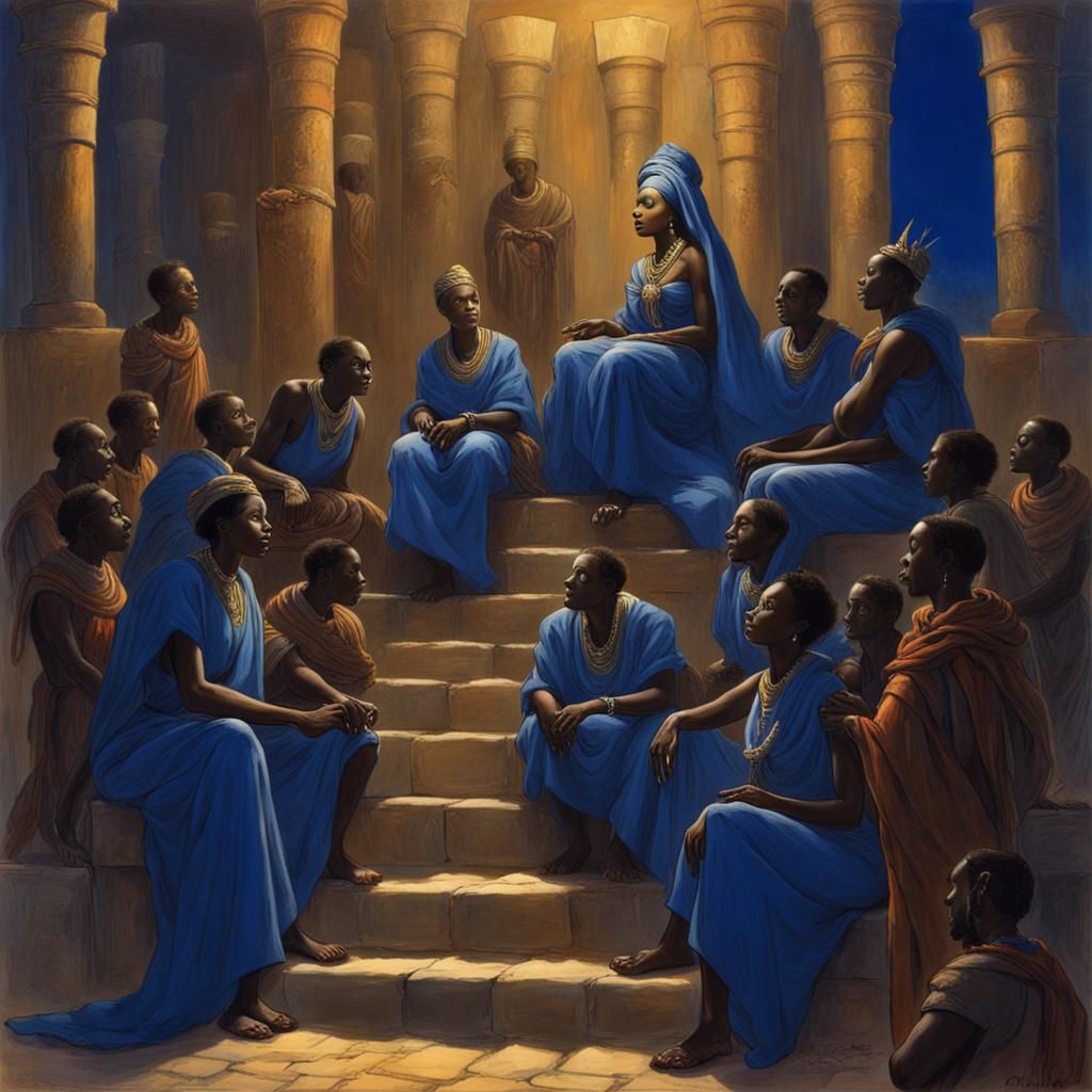 African Queen Teaches Kings in Walled Village