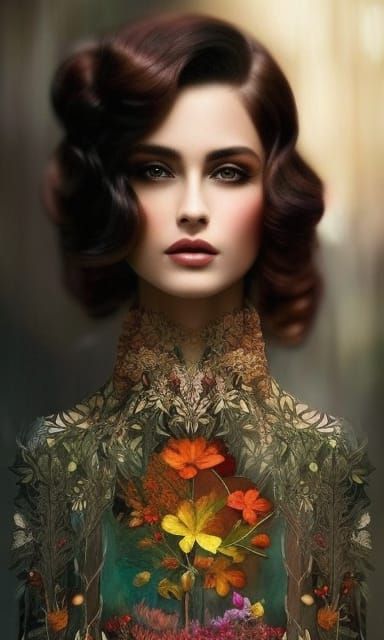 Winter Scene in Psychedelic Fantasy Style