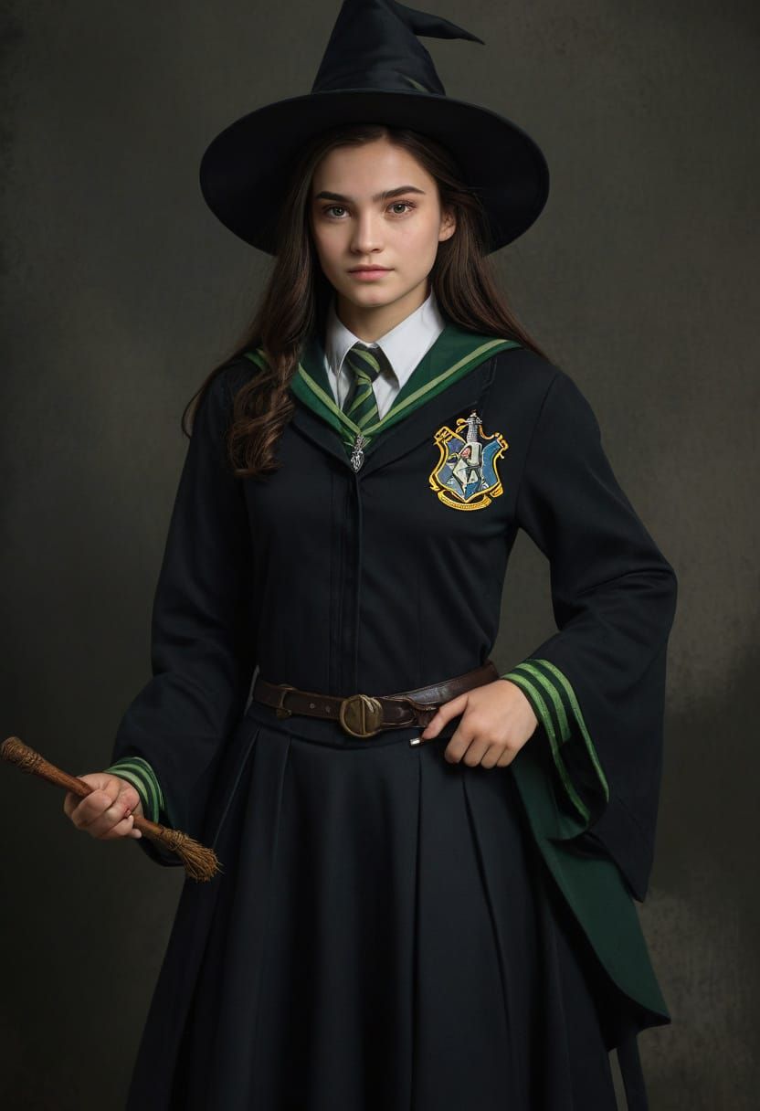 Female Witch in Hogwarts Uniform