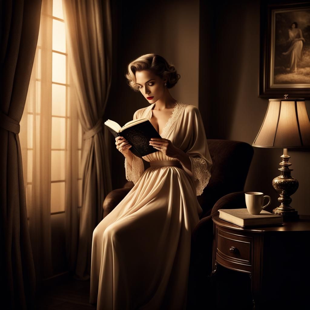 Glamorous hollywood actress in dark