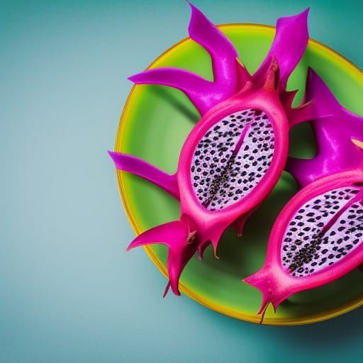 Neon Pink Dragon Fruit Still Life Photography