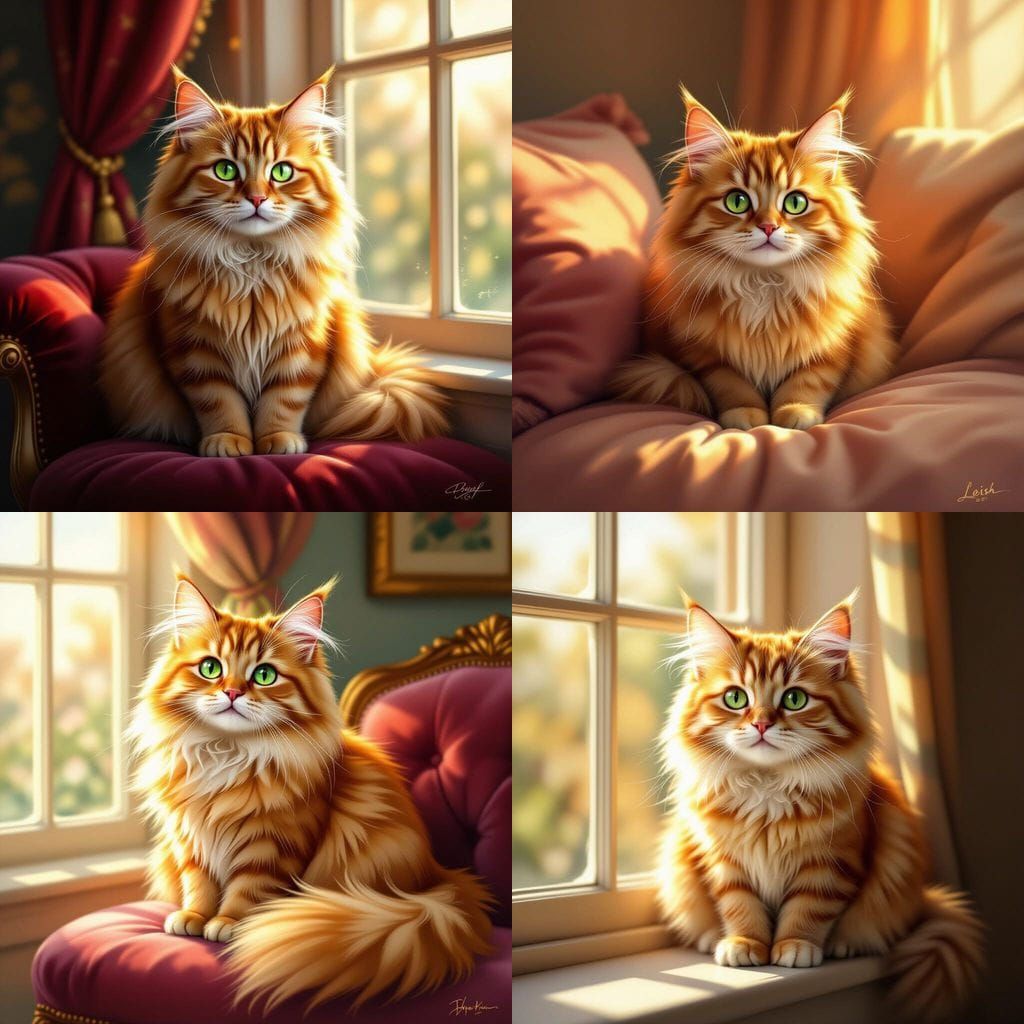 Fluffy Orange Cat Portrait