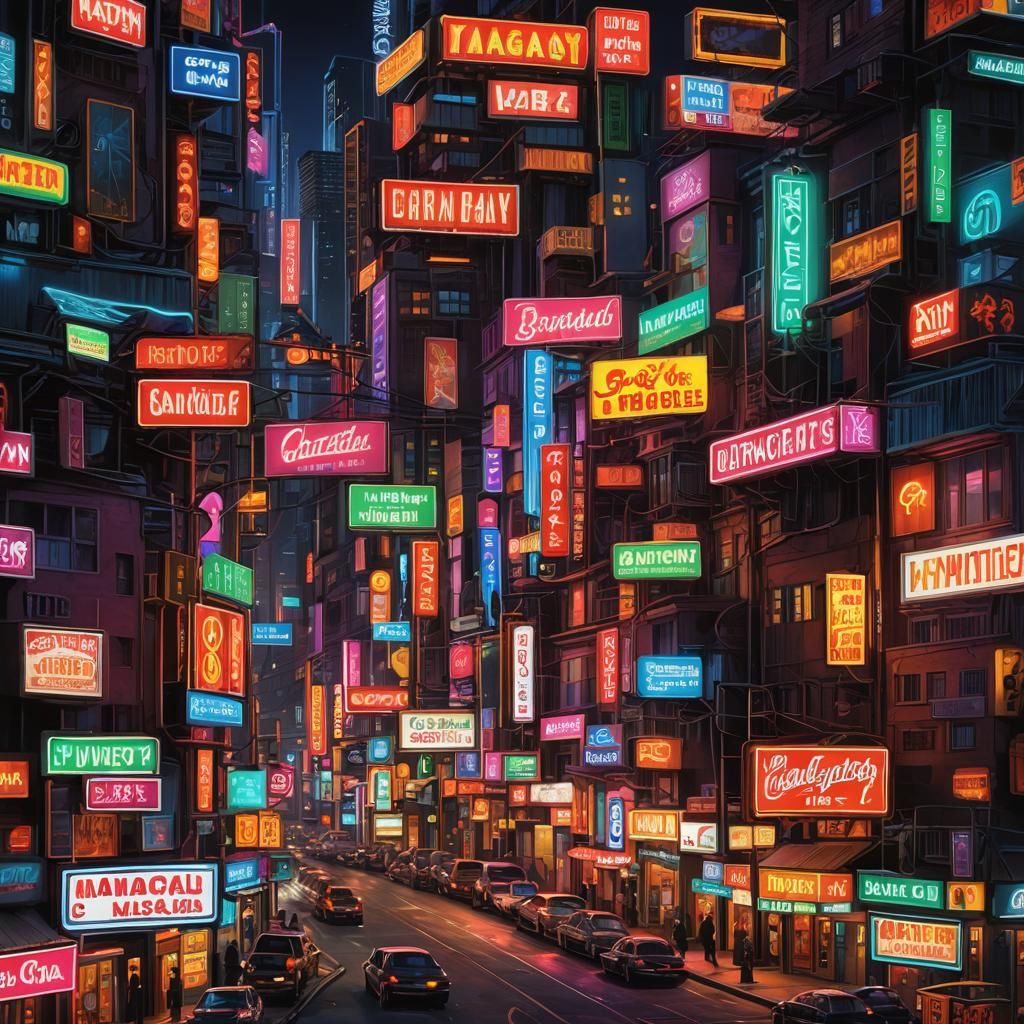 Neon Fantasy: Electrifying Cityscapes in Hyperrealistic Styl...
