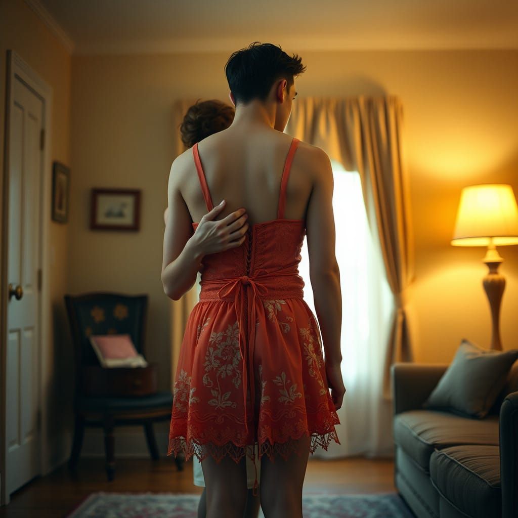 Mother's Tender Moment with Crossdressing Son in Cinematic L...