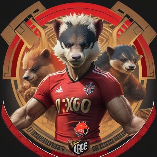 Ferocious Honey Badger Soccer Logo: Digital Matte Painting