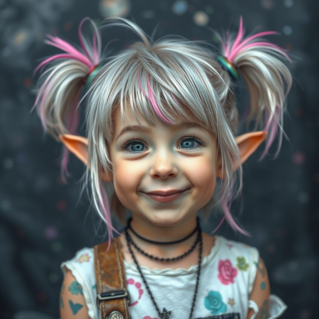 Photo shoot: little elf with punk hair