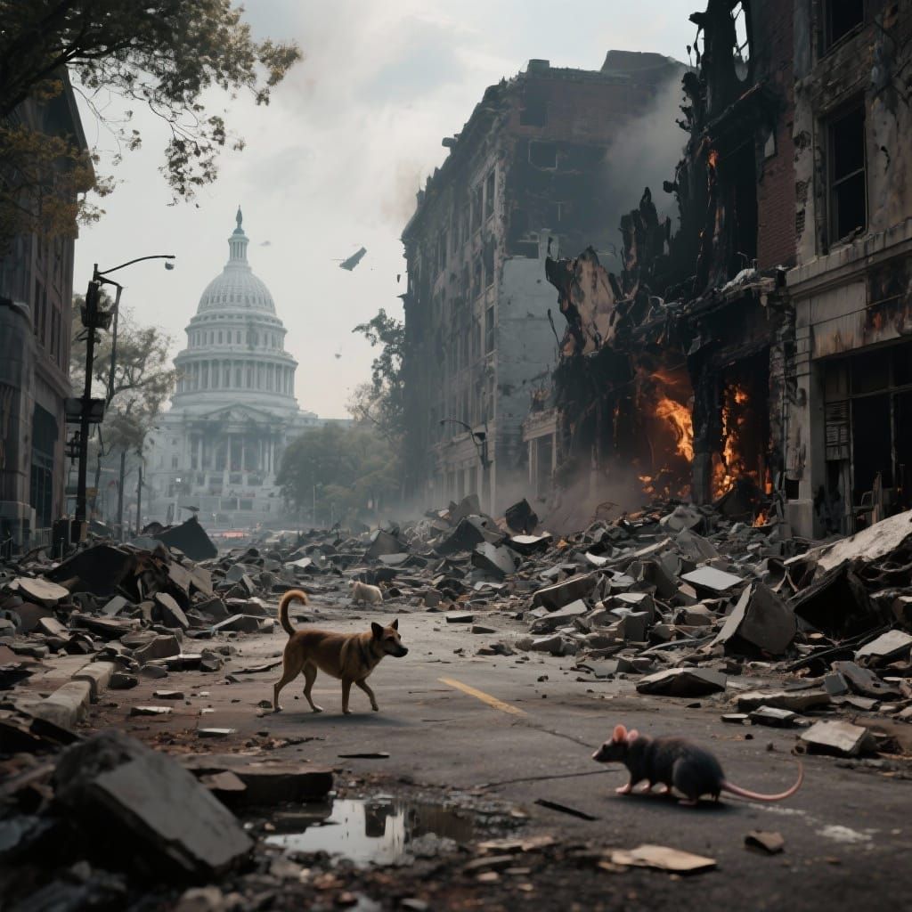 Apocalyptic Washington DC Streets After Disaster