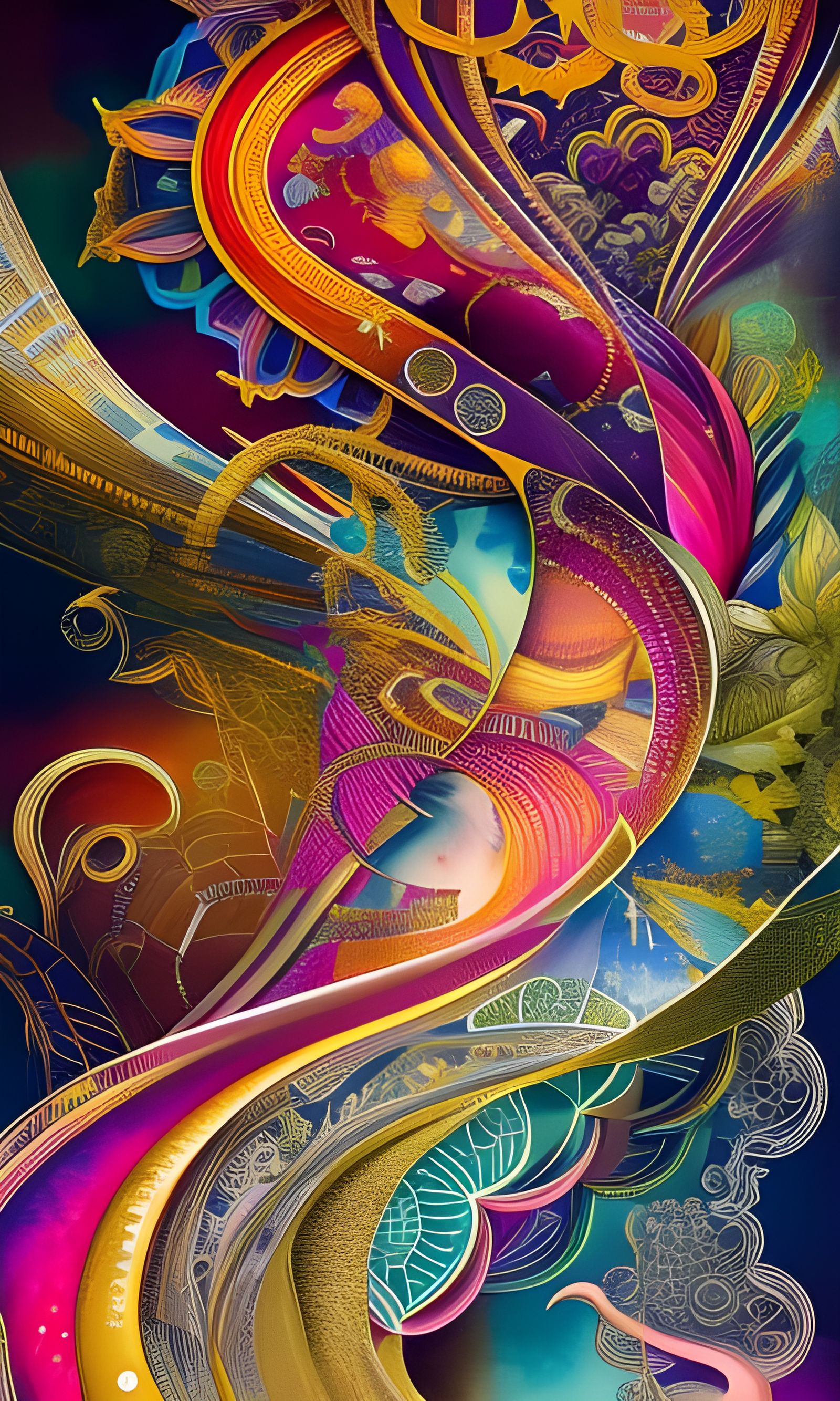 Abstract Ink Design with 3D Liquid Detailing