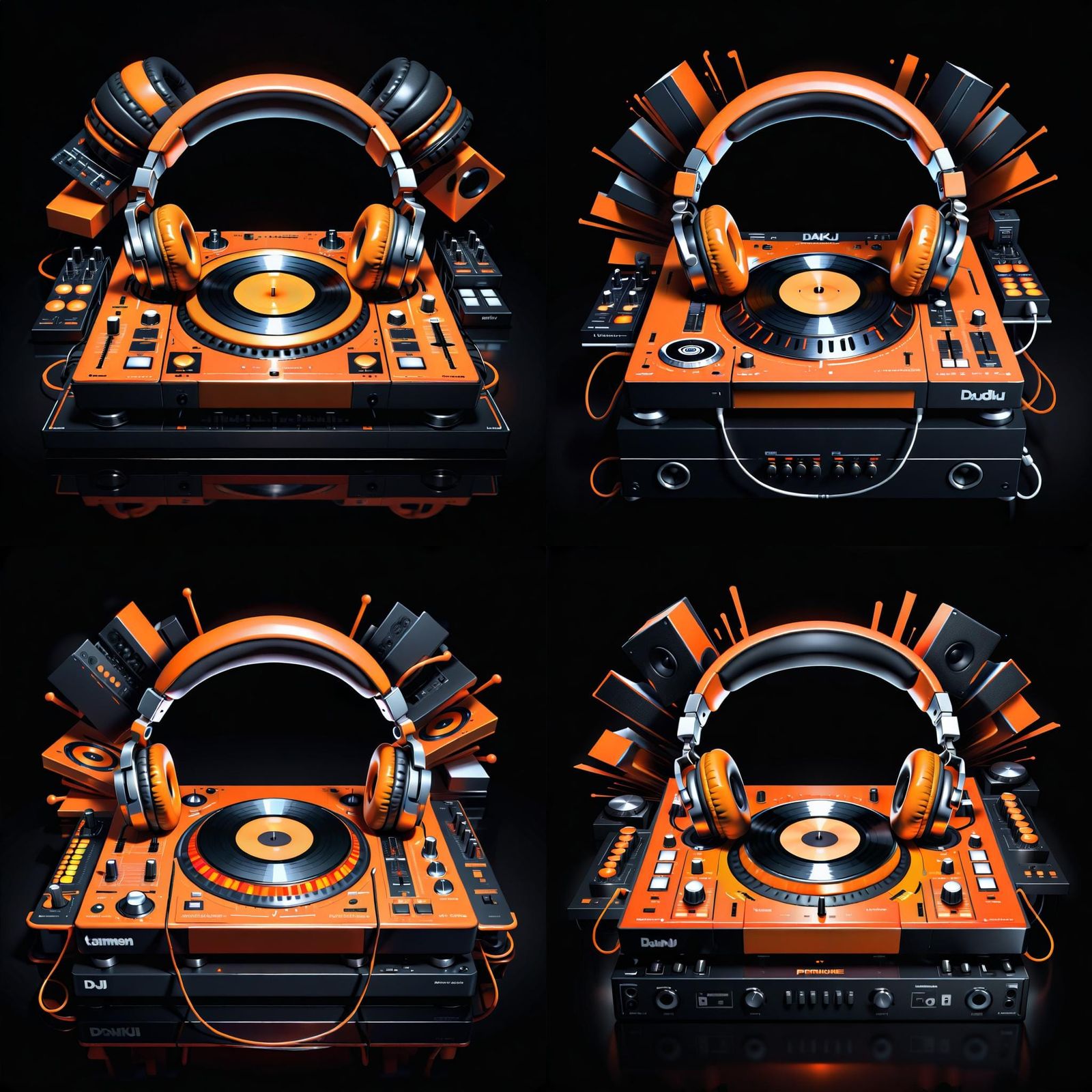Dynamic 3D DJ Album Cover Art for Deep House