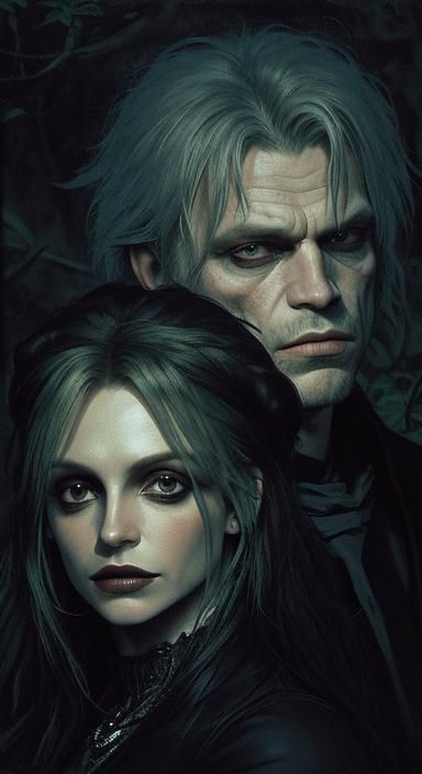 gothic / Klaus Kinski and Britney in dark forest