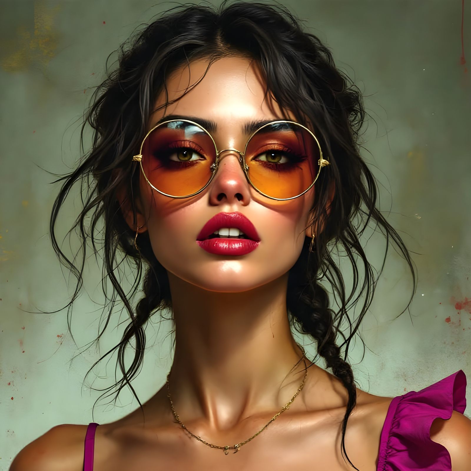 Striking Woman Portrait in Heavy Metal Comic Style