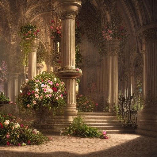 Gothic Baroque Florist Concept Art in 8k