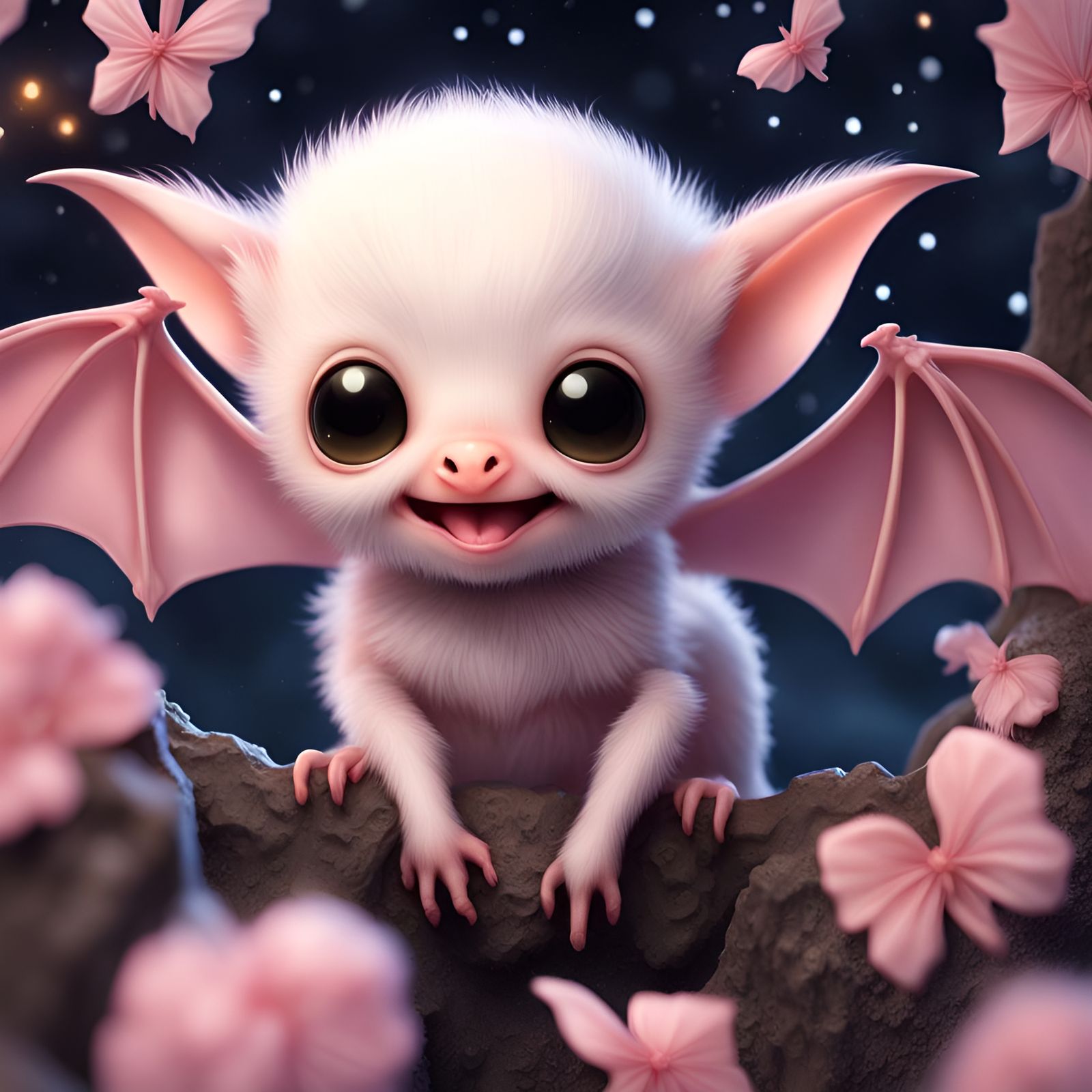 I am Batty for this Cute Albino Bat Baby