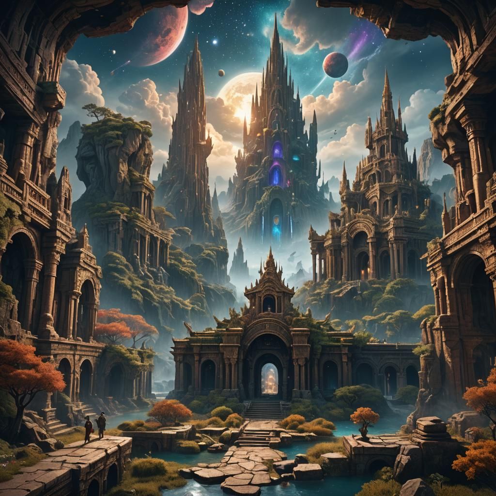 Ancient Being of the Universe: Detailed Matte Painting