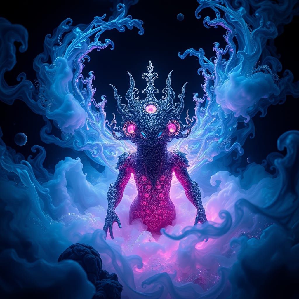 Ethereal Goddess Ascends from Celestial Vortex