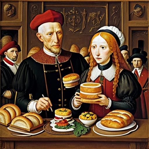 Fight for Bread: Renaissance Expressionist Digital Art