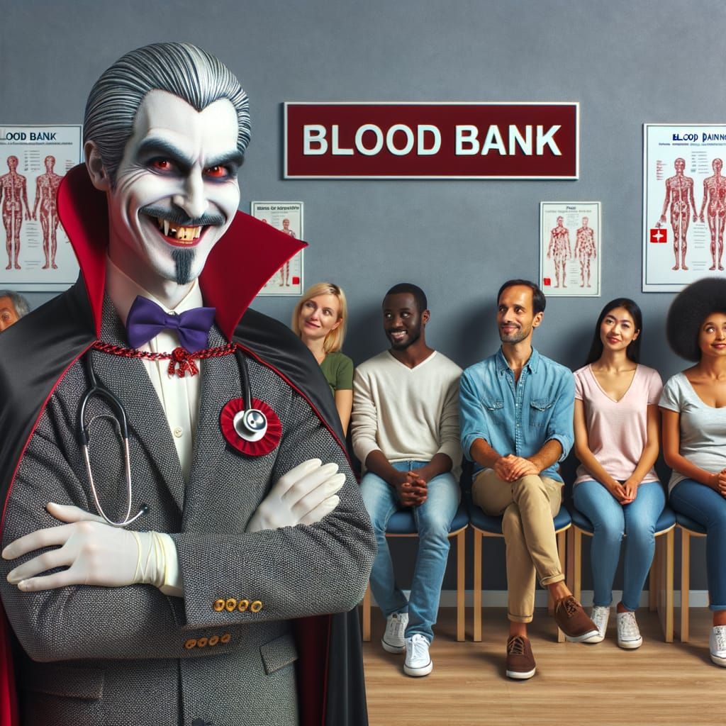 Vampire Doctor at Blood Bank