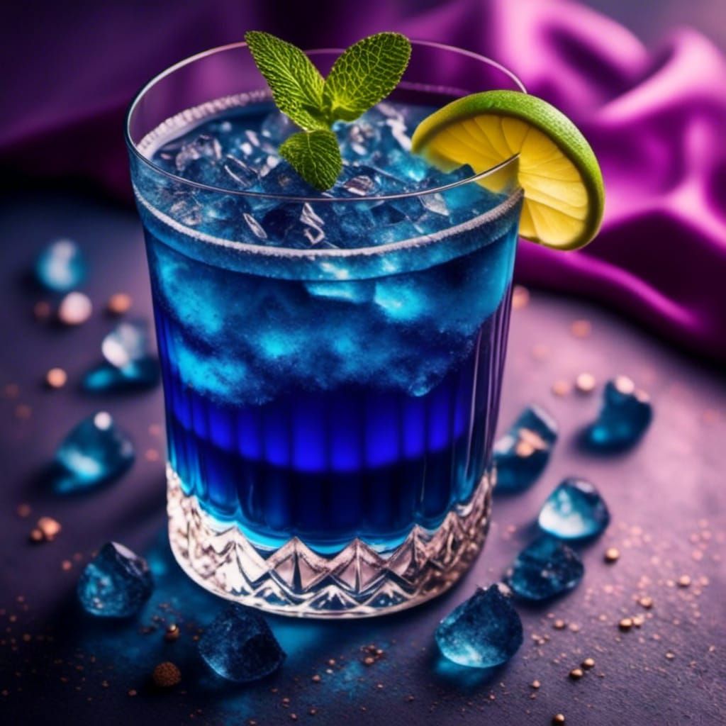Vibrant Glowing Blue Magical Drink