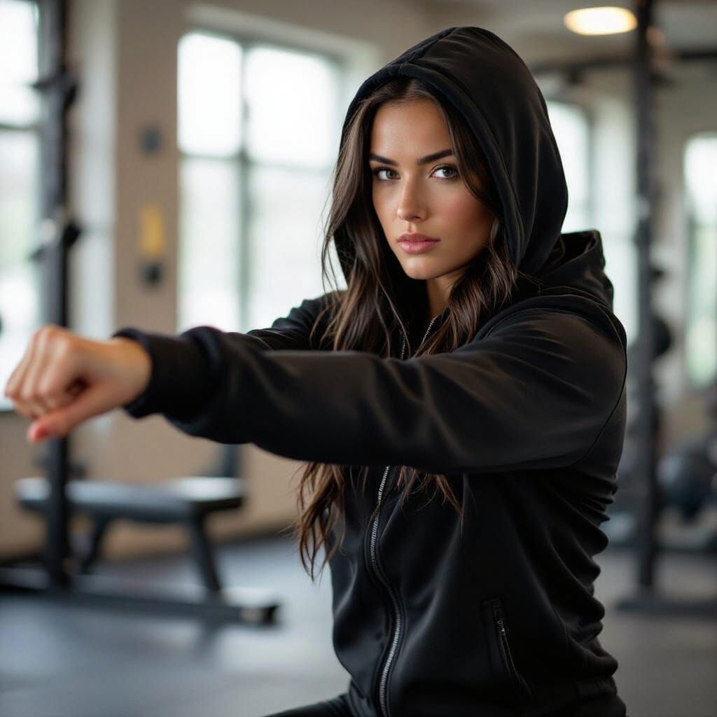 Athletic Tennis Player Tests Flexibility in 2000s Gym