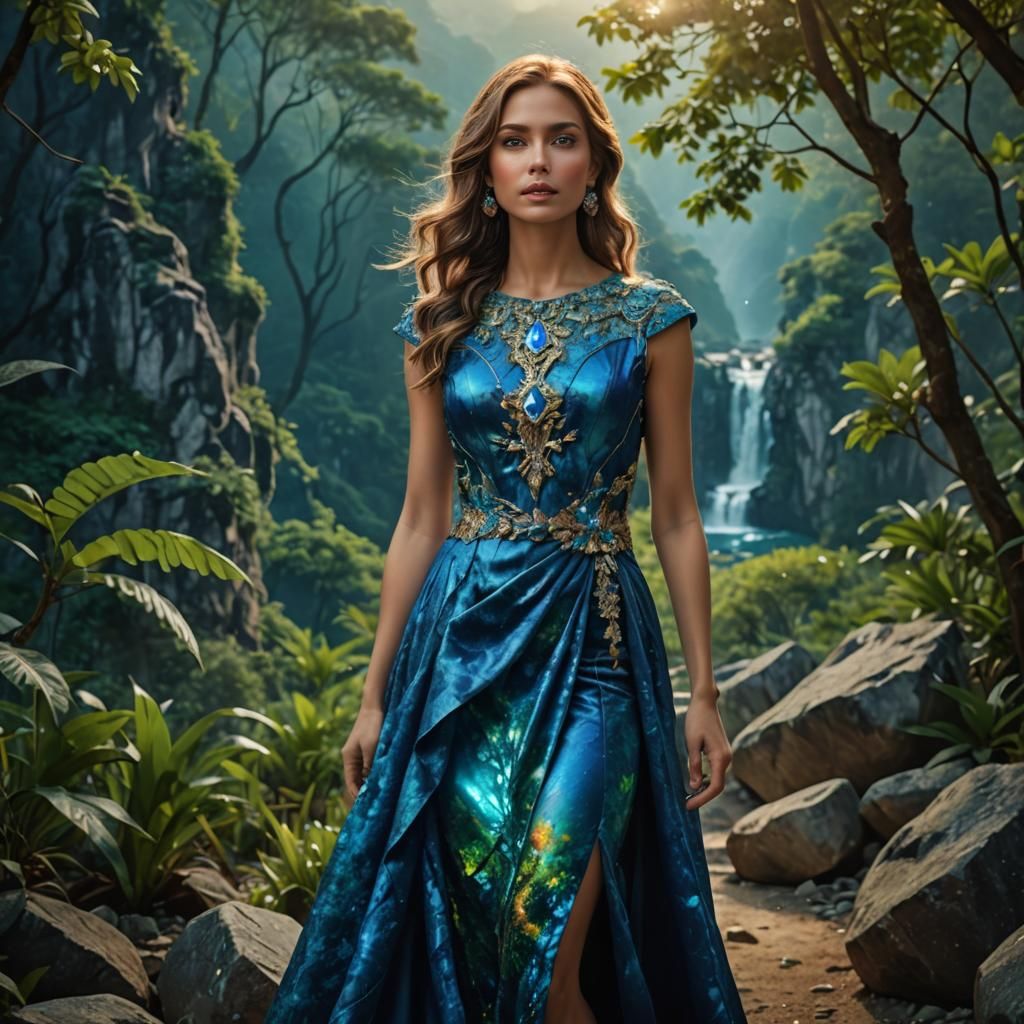 Hyperrealistic Portrait of Woman in Nature