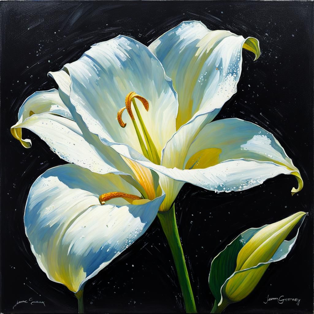 Elegant Calla Lily in Oil Painting Style